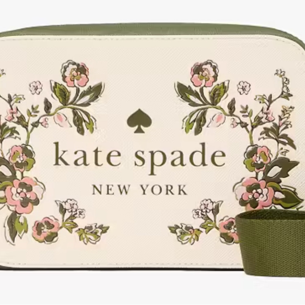 Kate Spade Cream and Green Floral Mini Camera Bag in Floral Blooms